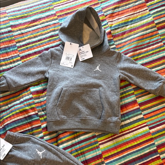 Jordan Kids Sweatpants & Hoodie Set carbon heather size 12 months new tags - Picture 2 of 15